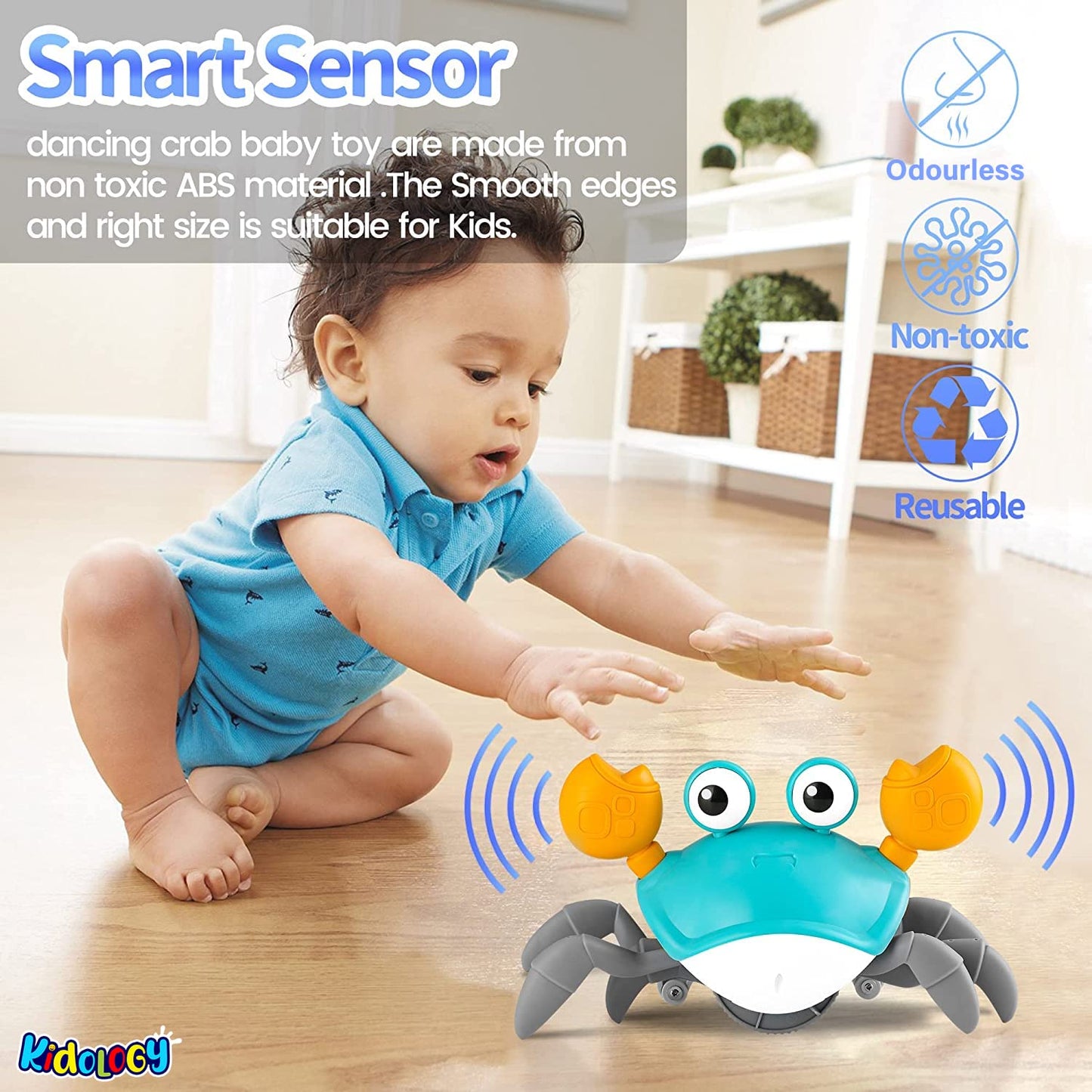 Dancing Induction Electric Crawling Crab Musical Toy
