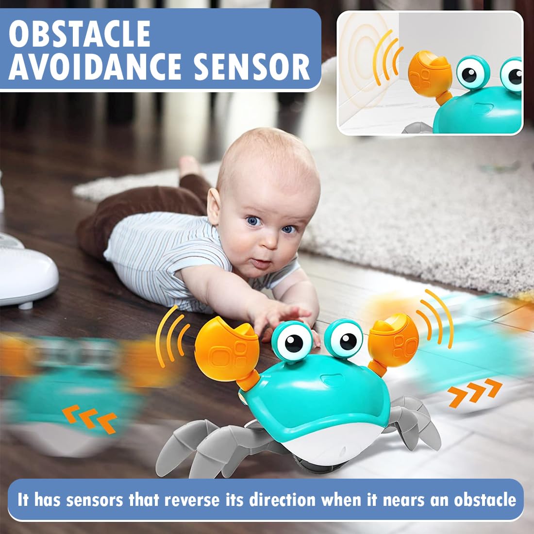 Dancing Induction Electric Crawling Crab Musical Toy