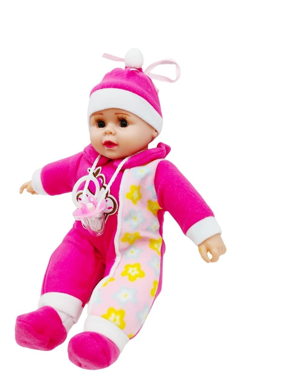 Cute Realistic Looking Nipple Baby Boy Girl Doll Toy with Cap