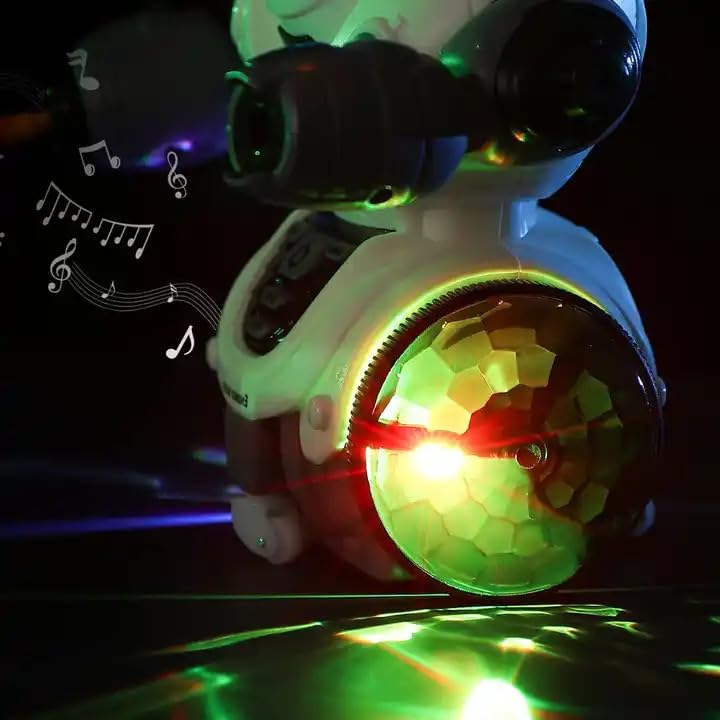 Dance Spray Robot, Missile Shooting Walking Revolving Dancing Robot Toy for Kids with Lights & Music