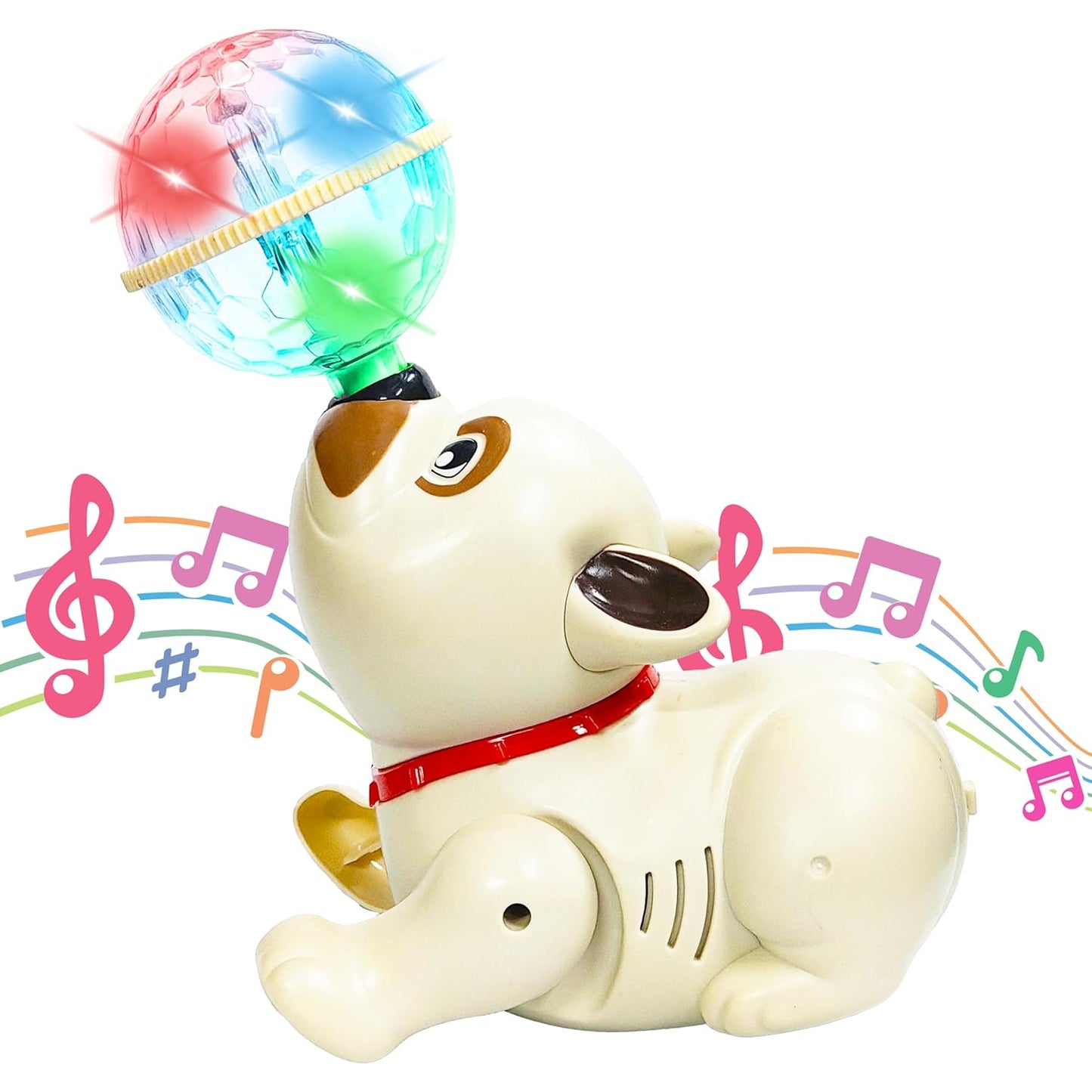 Dancing Dog Toy for Kids Babies with Music and 3D Flashing LED Light Ball - Cute Animal Puppy Gift for Boys and Girls