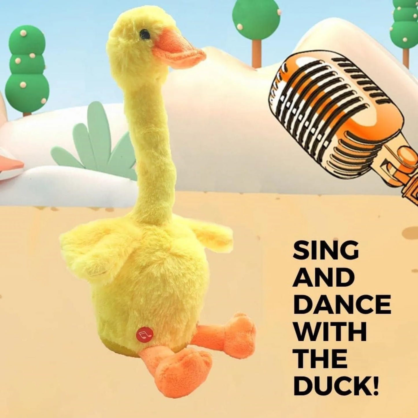 Dancing Talking Duck Soft Toy for Kids, Wriggle & Singing Recording Plush Toy