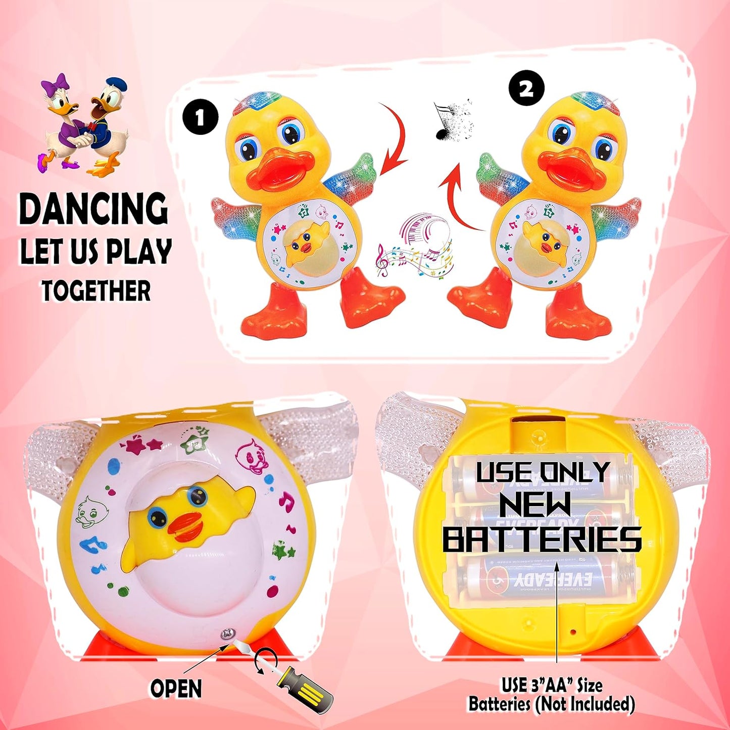 Dancing Duck with Music Flashing Lights and Real Dancing Action Musical Toy
