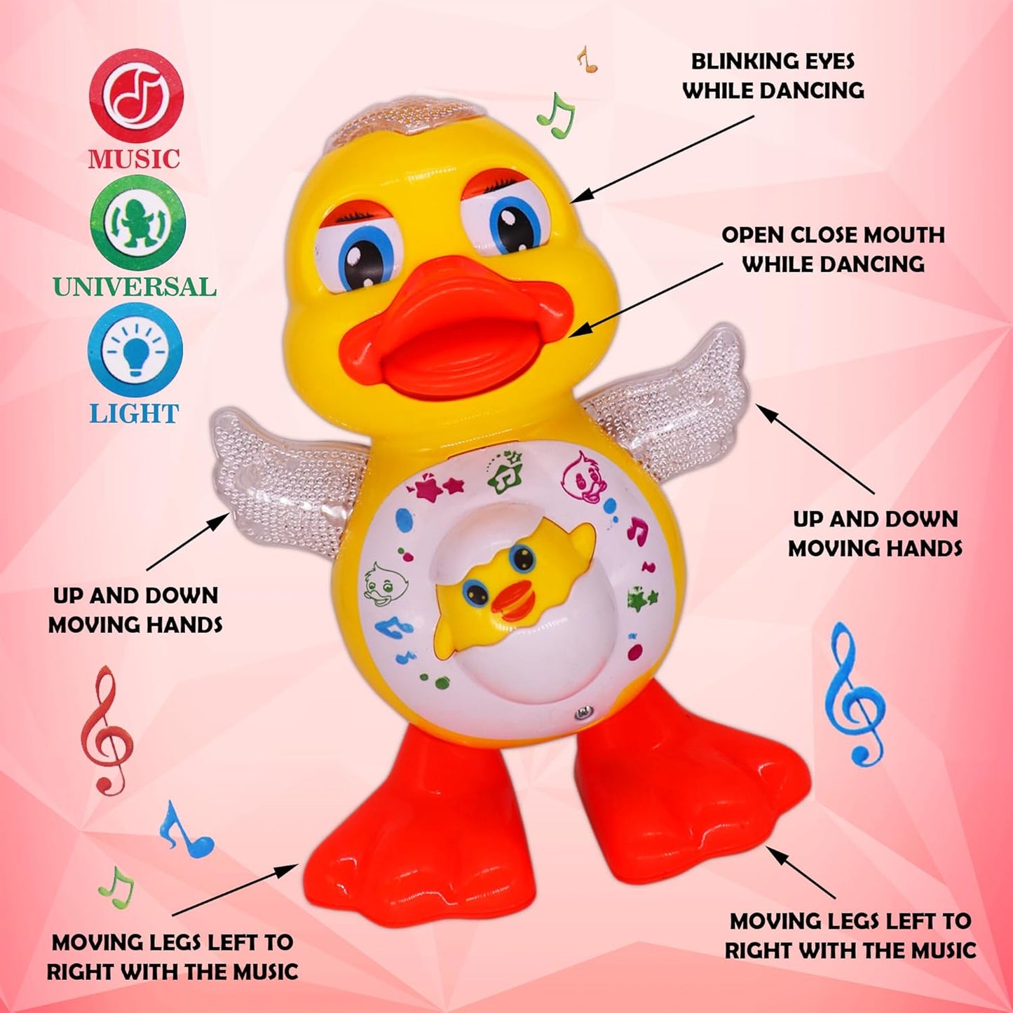 Dancing Duck with Music Flashing Lights and Real Dancing Action Musical Toy