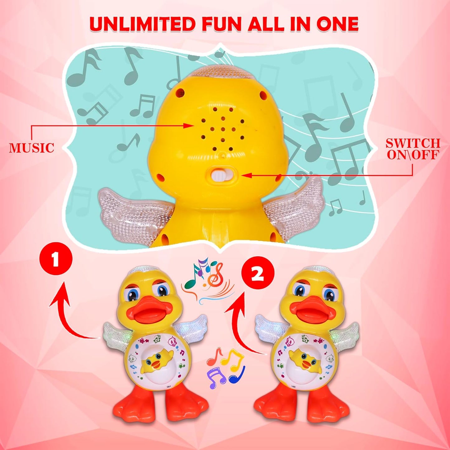 Dancing Duck with Music Flashing Lights and Real Dancing Action Musical Toy