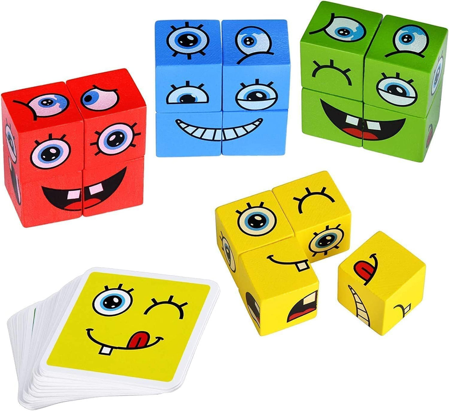 Face Change Rubik's Cube Puzzle Game, Emoji Expressions Matching Block Puzzles Building Logical Educational Toys