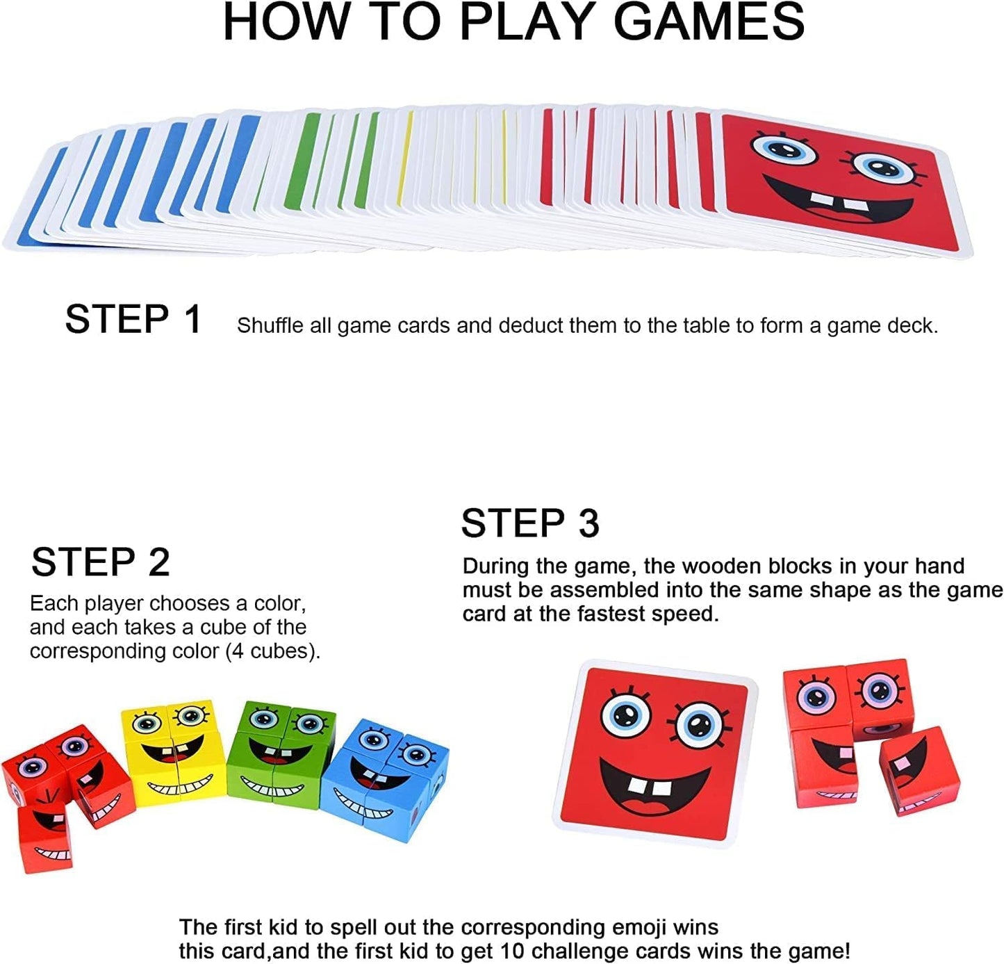 Face Change Rubik's Cube Puzzle Game, Emoji Expressions Matching Block Puzzles Building Logical Educational Toys