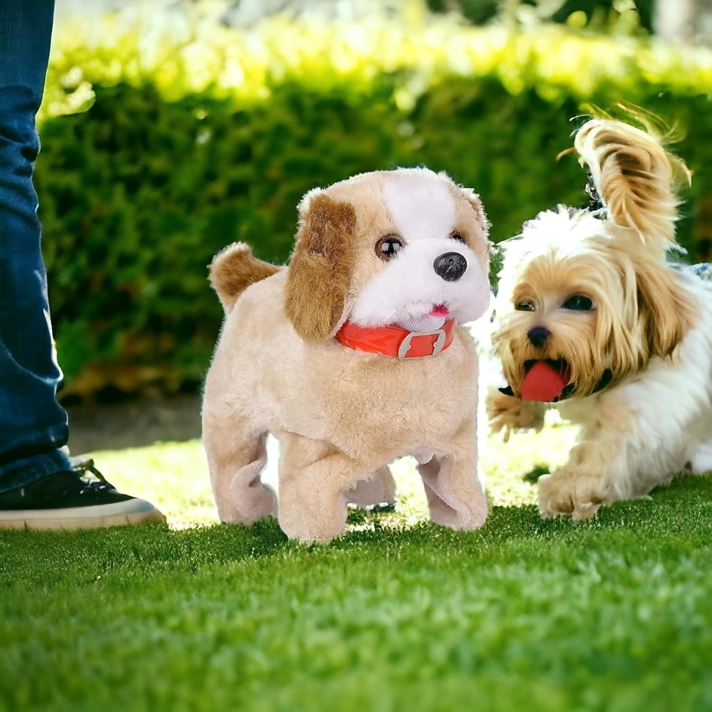Jumping, Walking and Barking Dog Soft Toy Fantastic Puppy Battery Operated Back Flip Jumping Dog Jump Run Toy Kid (Jumping Dog)