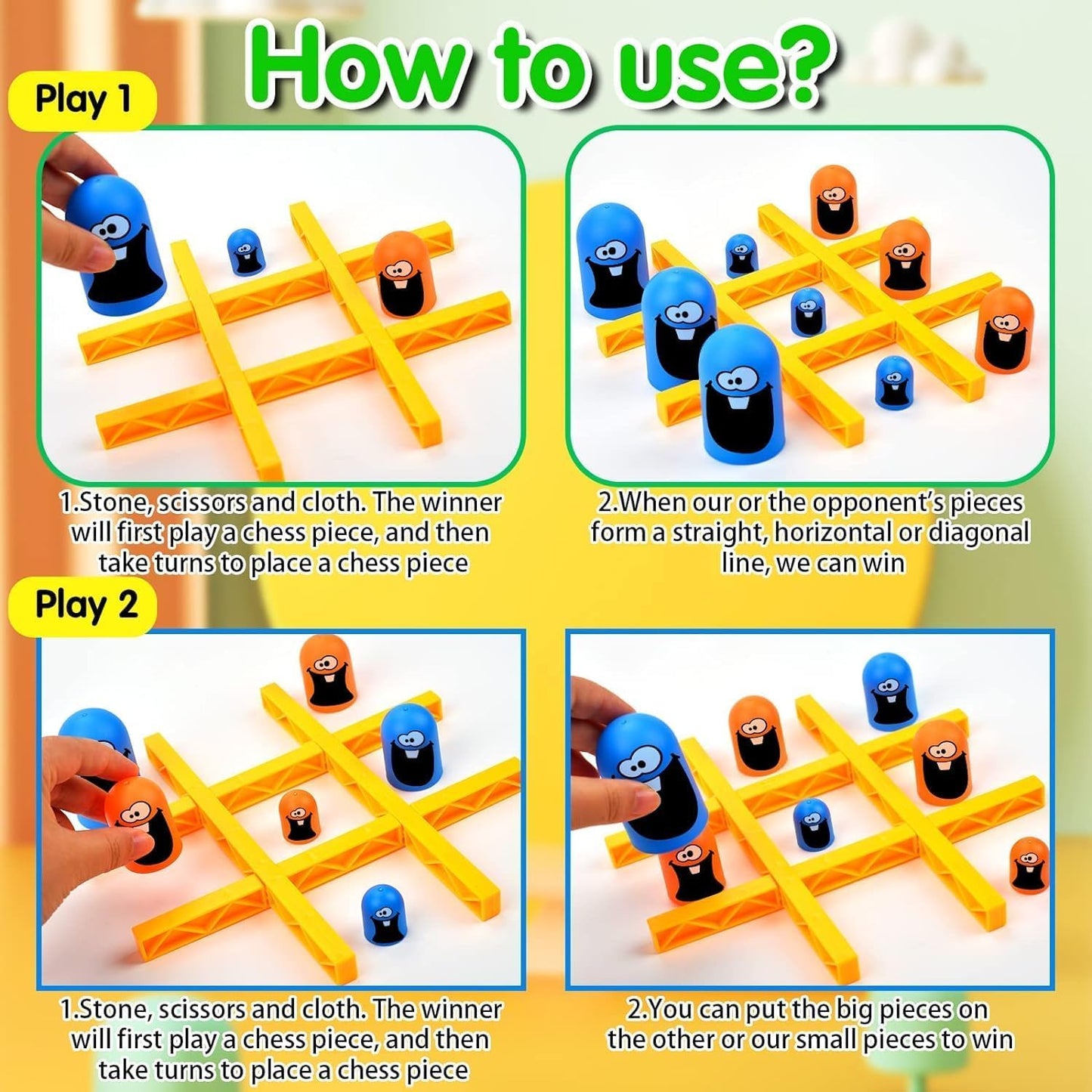 Tic Tac Toe Board Game Strategy Board Games Brain Development Gobble Stack Mind Challenging Game