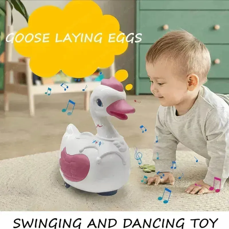 Very Lovely Egg Laying Electric Crawling Goose Toy for Kids
