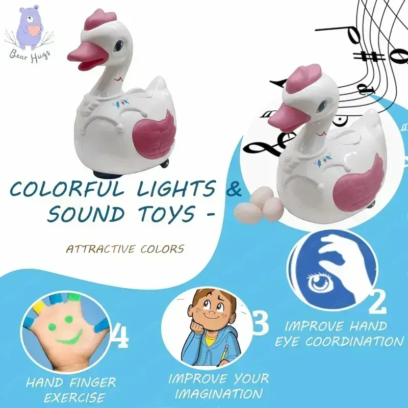 Very Lovely Egg Laying Electric Crawling Goose Toy for Kids