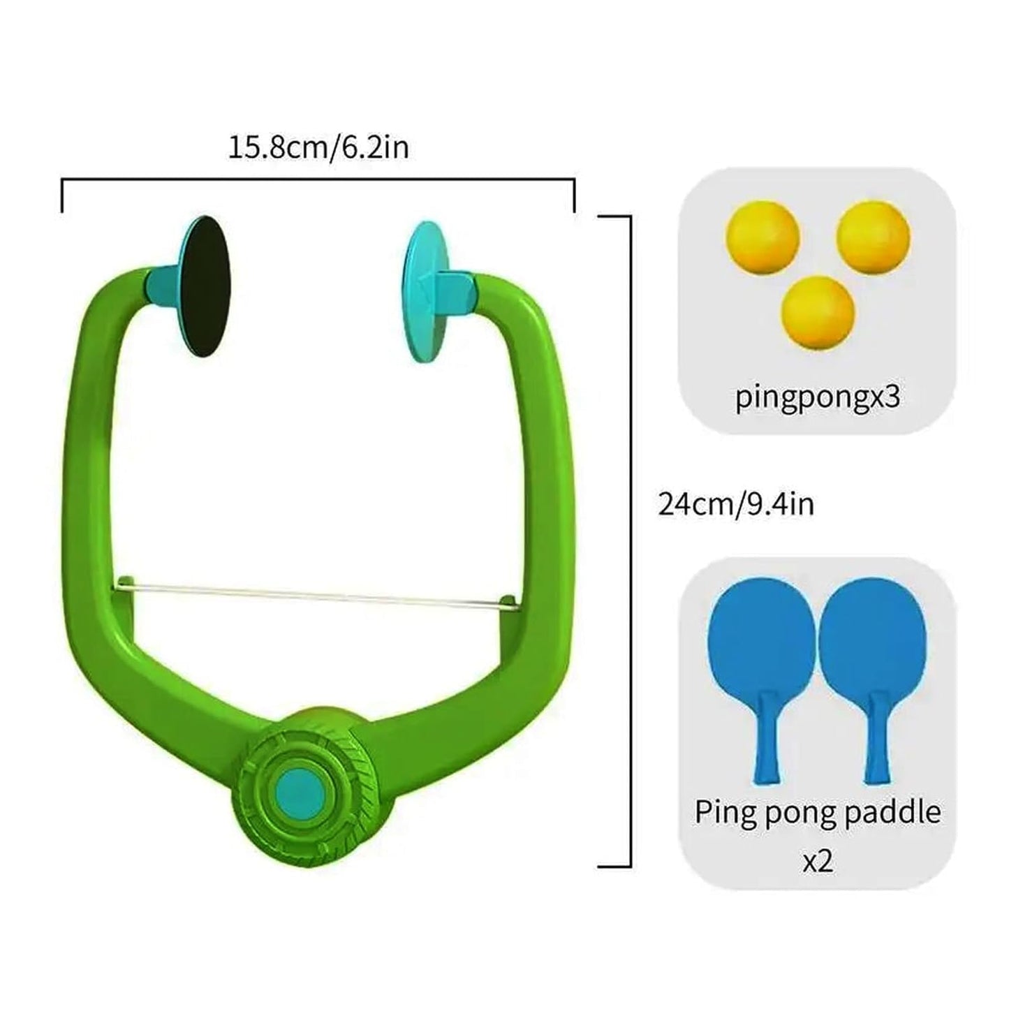Hanging Table Tennis Self Training Ping Pong Indoor Gaming 2 Racket & 6 Practice Ball Portable