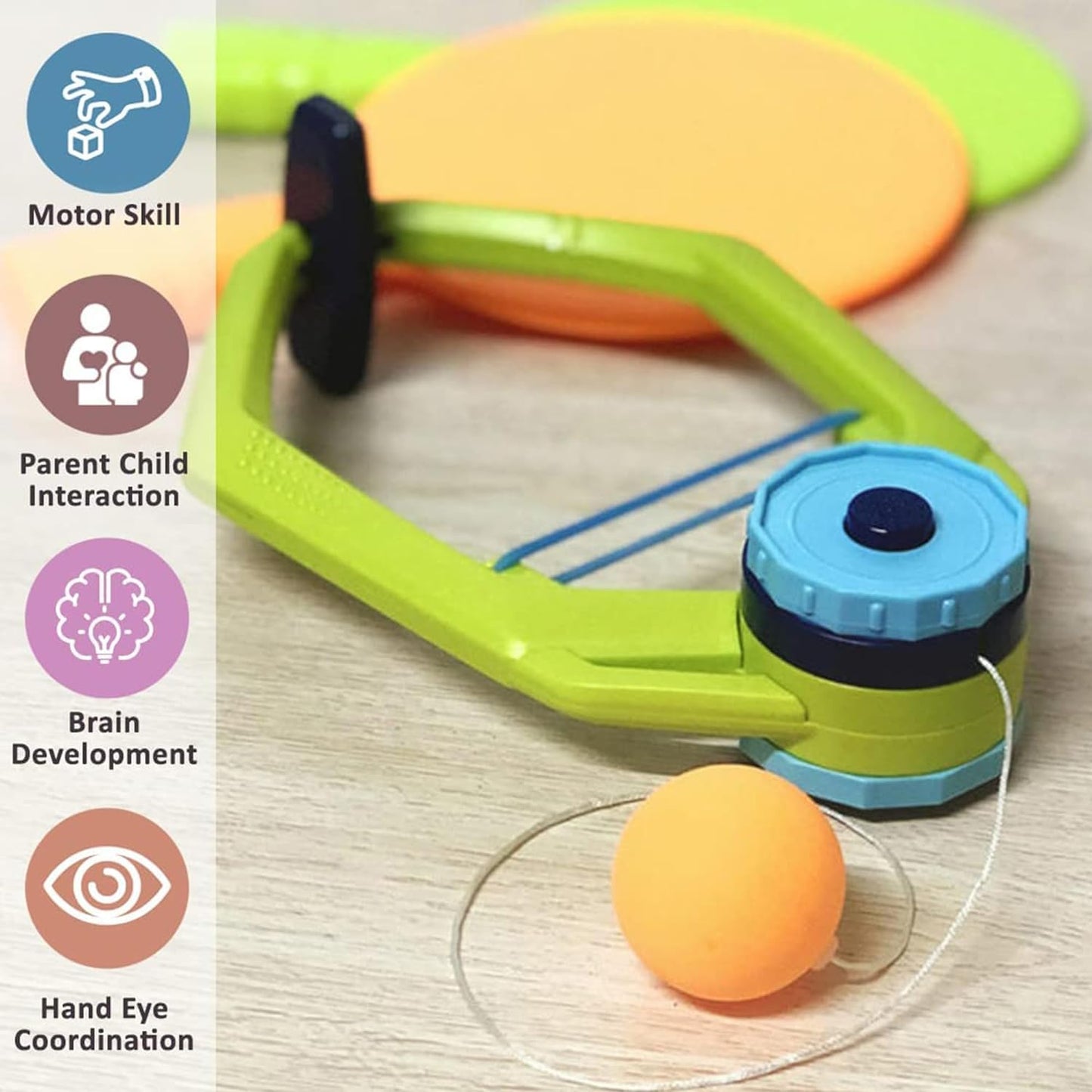 Hanging Table Tennis Self Training Ping Pong Indoor Gaming 2 Racket & 6 Practice Ball Portable