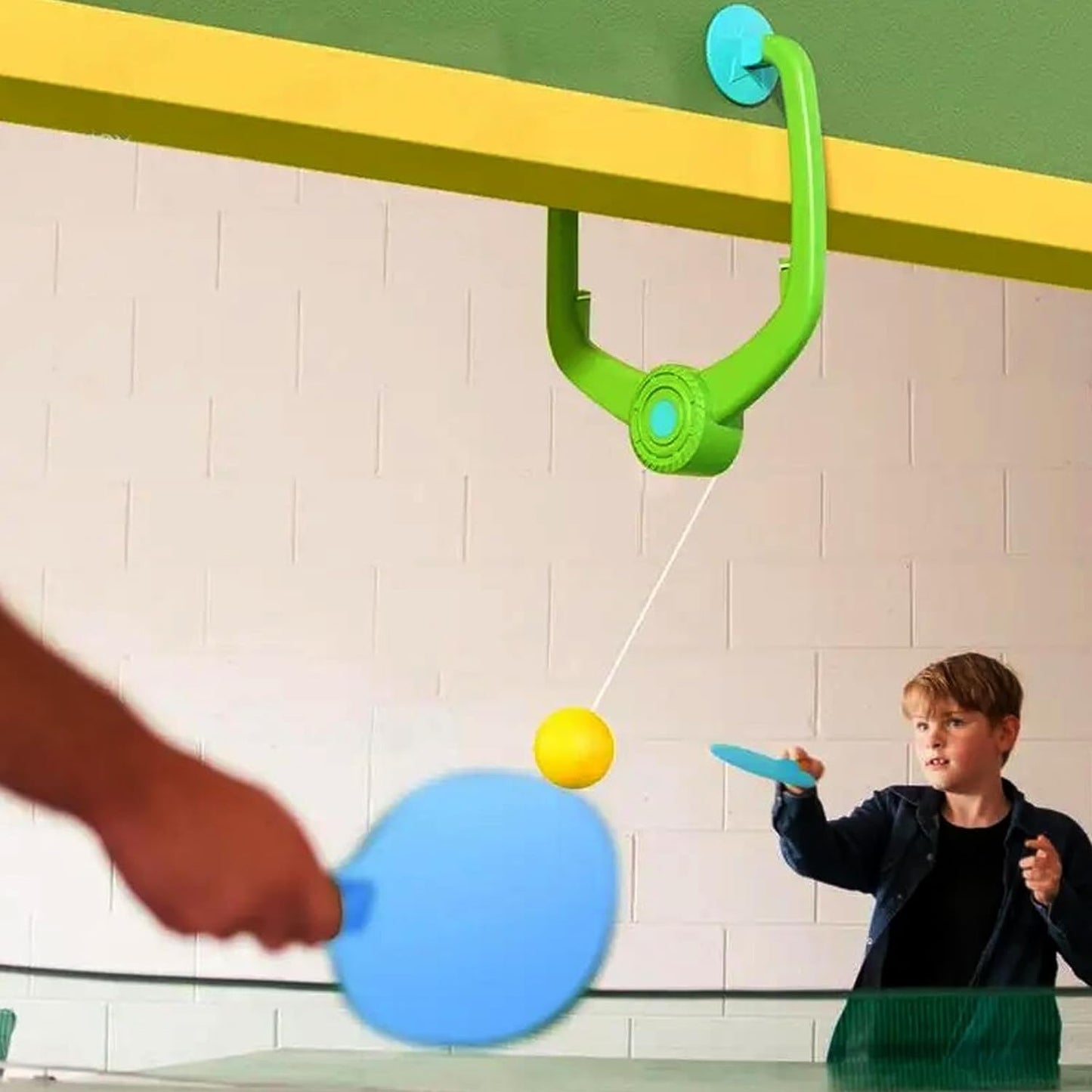 Hanging Table Tennis Self Training Ping Pong Indoor Gaming 2 Racket & 6 Practice Ball Portable