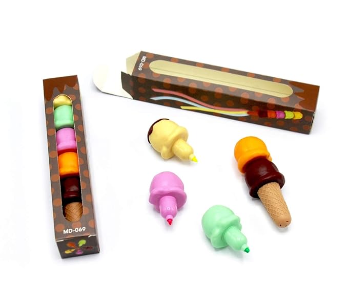 5 in 1 Ice Cream Shape Highlighter Pens