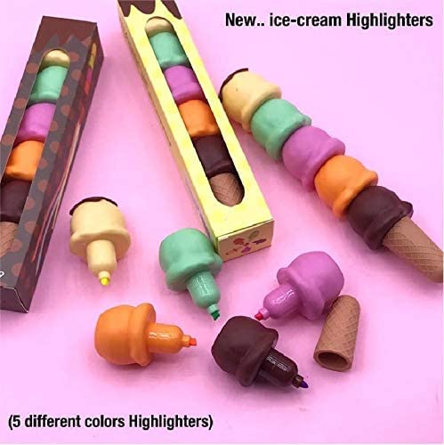 5 in 1 Ice Cream Shape Highlighter Pens