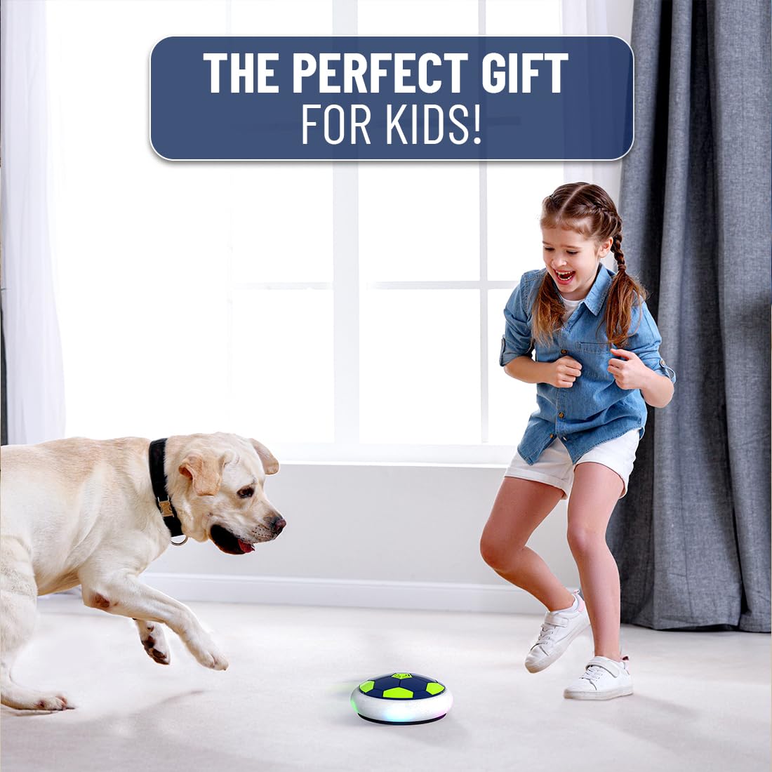 Floating Hover Football with Colorful Flash Light Effect, Indoor Floating Hoverball Soccer