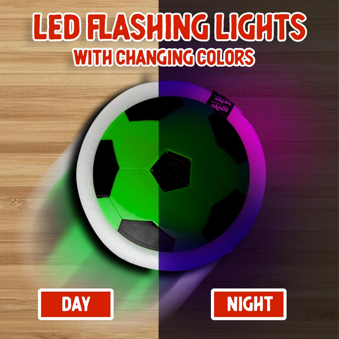Floating Hover Football with Colorful Flash Light Effect, Indoor Floating Hoverball Soccer