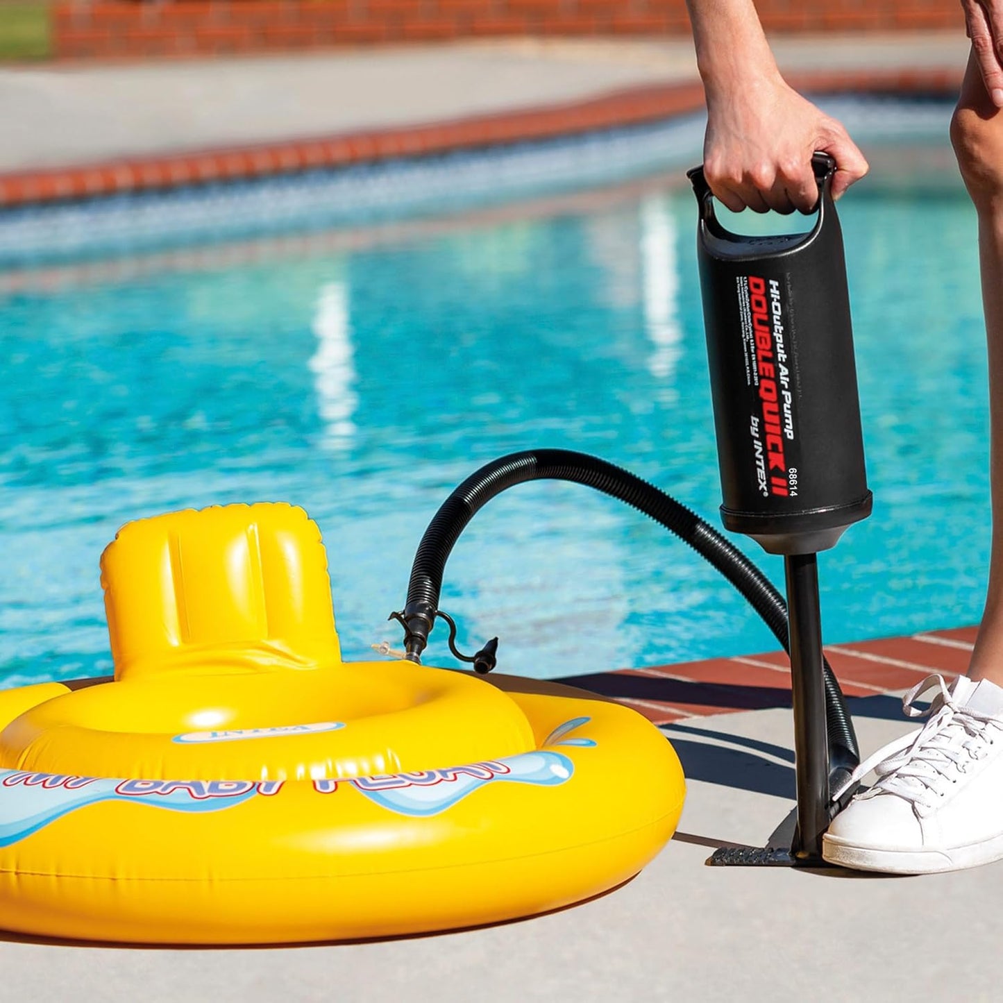 Intex High Output Double Quick Manual Air Balloon Pump for Inflatable Swimming Pools