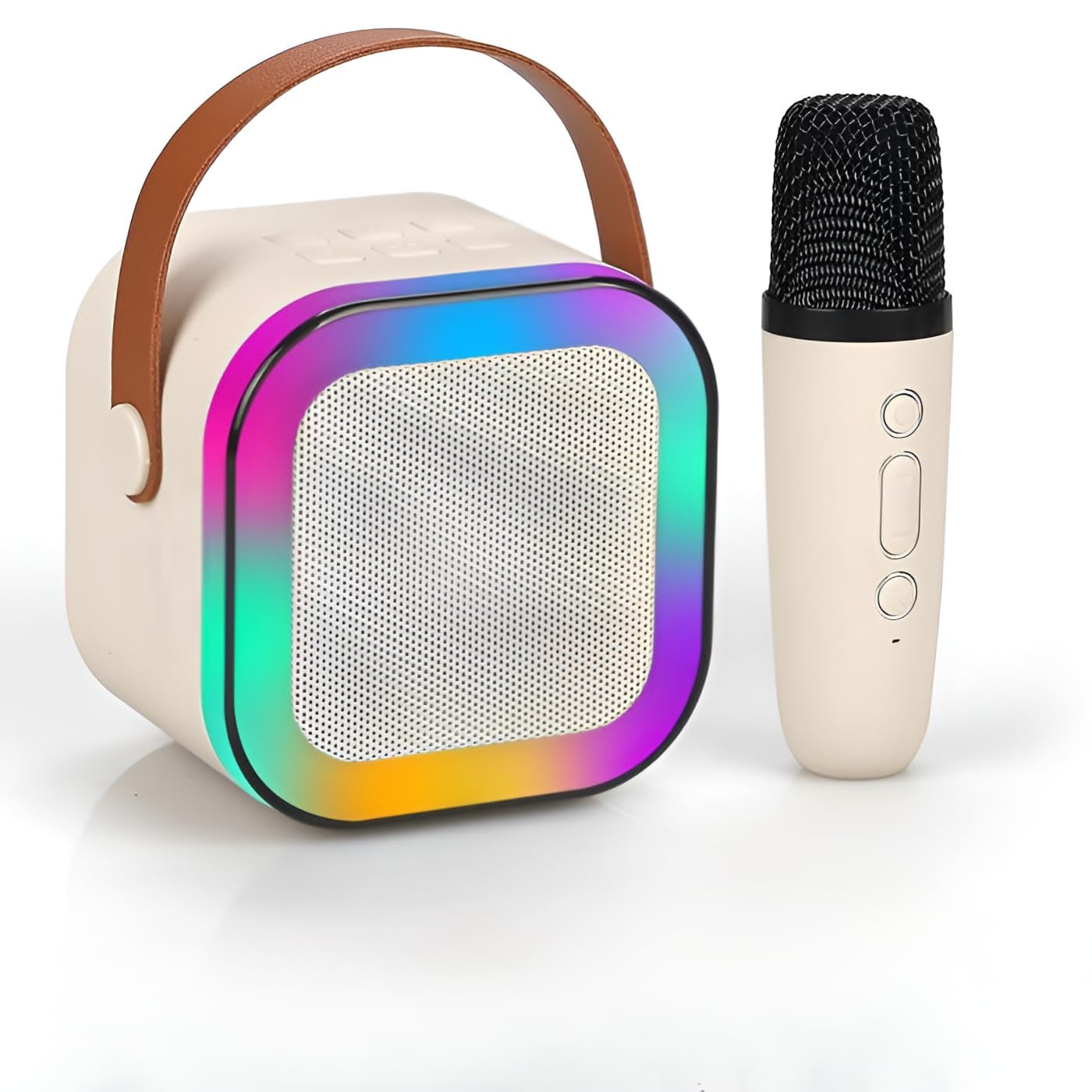 Ridhimani K12 Wireless Karaoke Bluetooth Mic with Speaker for Kids, RGB Lighting and Multi-Compatibility Modes