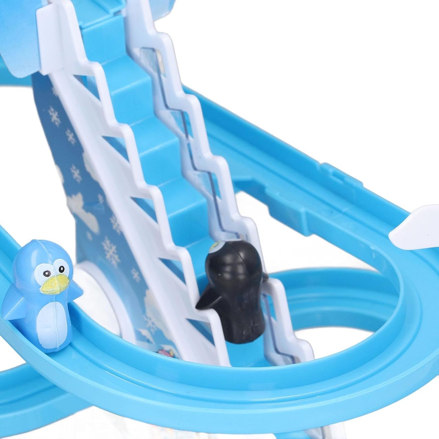Big Size Jolly Penguin Slide Toy Set, Funny Automatic Stair-Climbing Cartoon Race Track Set Large Lovely Penguin Slide Toy Escalator Toy with Music