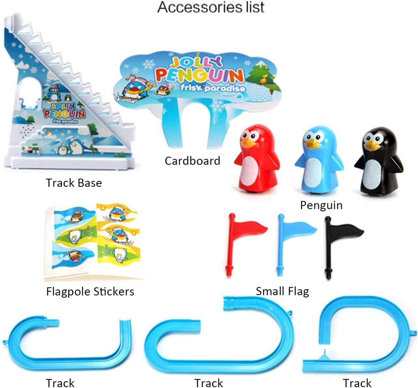 Big Size Jolly Penguin Slide Toy Set, Funny Automatic Stair-Climbing Cartoon Race Track Set Large Lovely Penguin Slide Toy Escalator Toy with Music
