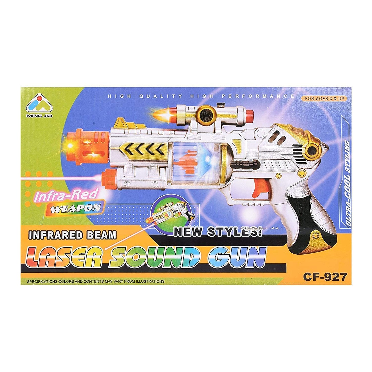 Ultra Cool Style Infrared Beam Laser Sound Gun with IC Sound and Flashing Top Lights