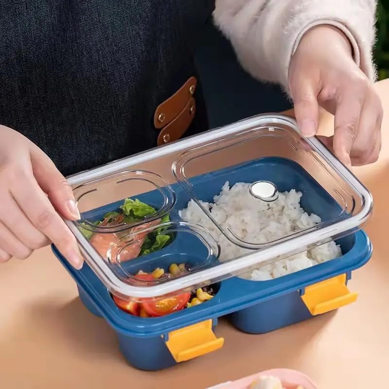 3 & 4 Compartment Lunch Box Tiffin Box with Spoon for Kids