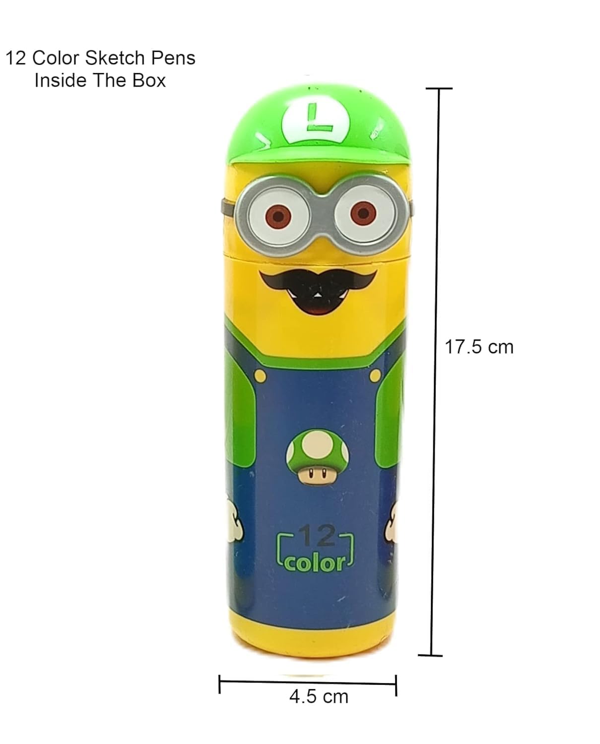 Minions Cartoon Character Sketch Pens Box, 12 Colored Pens for Kids