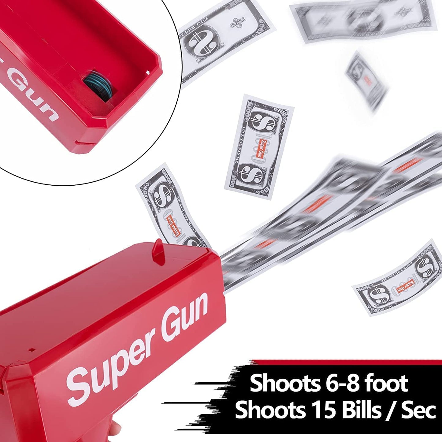 Super Cash Cannon Money Guns Special Day Spary Cash Money Gun for Parties with Dollars
