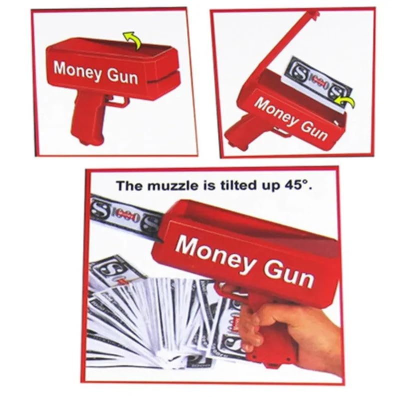 Super Cash Cannon Money Guns Special Day Spary Cash Money Gun for Parties with Dollars