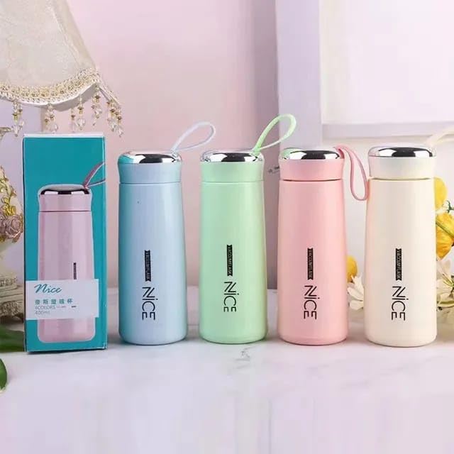 Nice Premium Glass & Plastic Water Bottle - 400ml