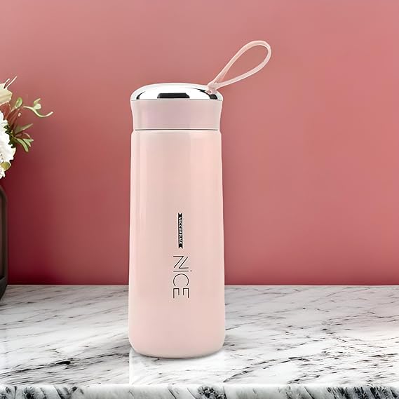 Nice Premium Glass & Plastic Water Bottle - 400ml