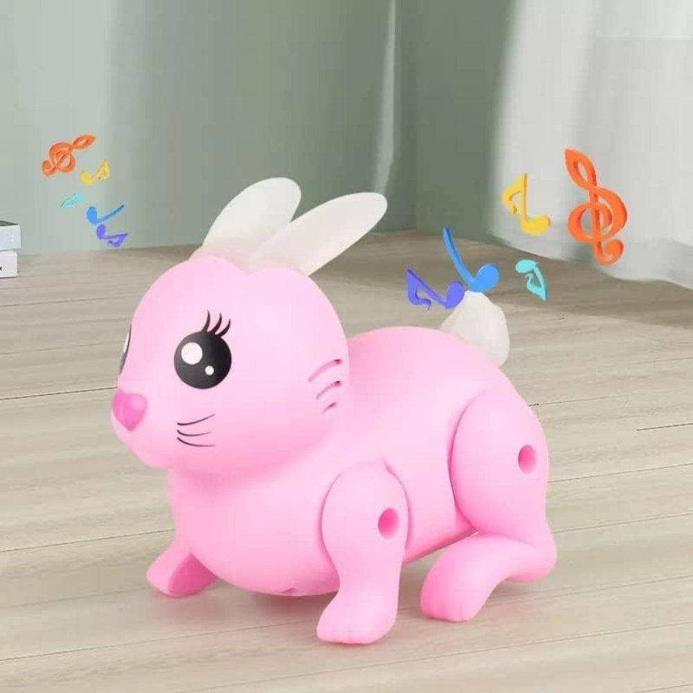 Jumping Hopping Electronic Interactive Rabbit Toy for Kids, Action Walking, 5D Light & Sound Cute Colorful Swing Ears & Tail Musical Bunny for 3+ Years Kids.