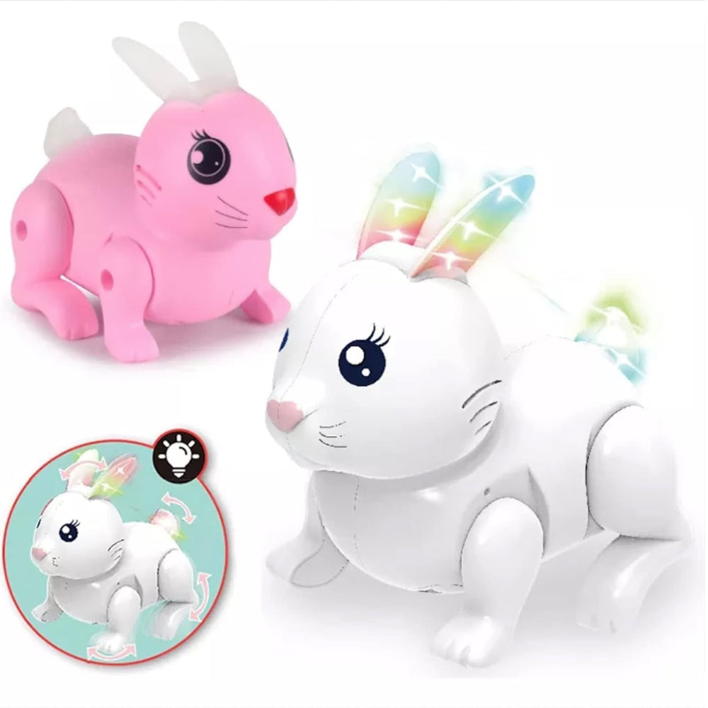 Jumping Hopping Electronic Interactive Rabbit Toy for Kids, Action Walking, 5D Light & Sound Cute Colorful Swing Ears & Tail Musical Bunny for 3+ Years Kids.