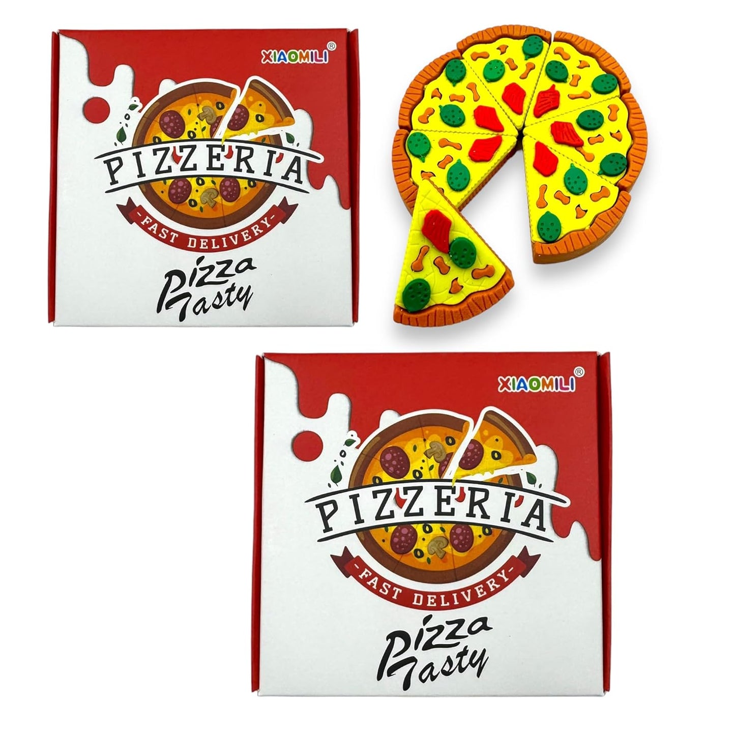 3D Pizza 7 Slice Eraser for Kids