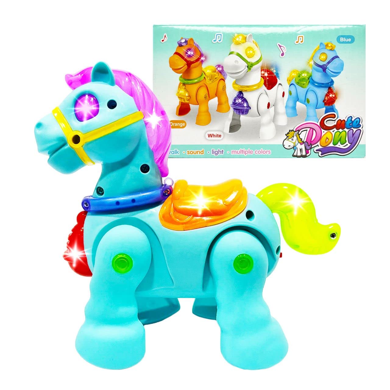 Walking Pony Horse Toy for Kids – Musical & Light-Up Battery-Operated Toy