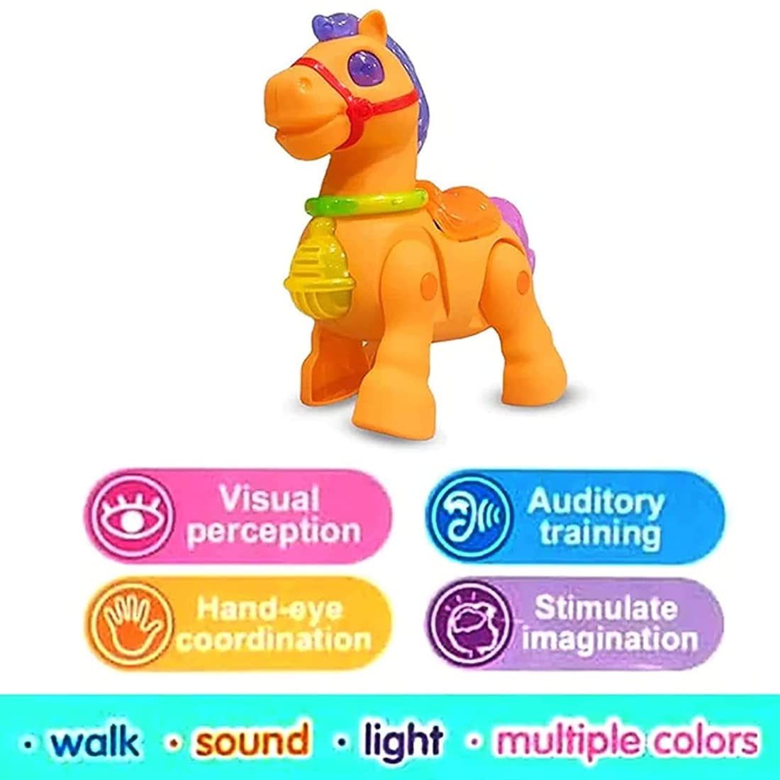 Walking Pony Horse Toy for Kids – Musical & Light-Up Battery-Operated Toy