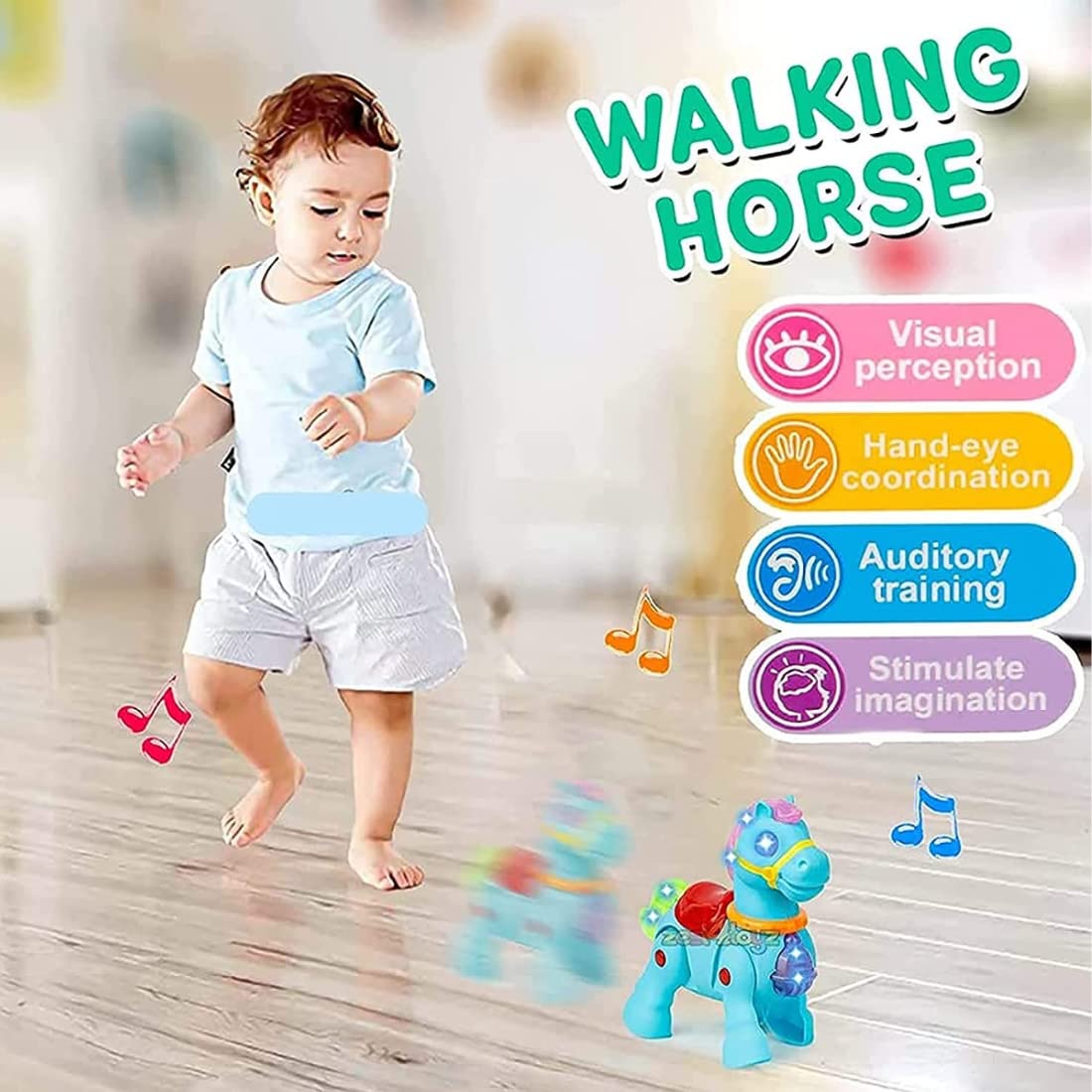 Walking Pony Horse Toy for Kids – Musical & Light-Up Battery-Operated Toy