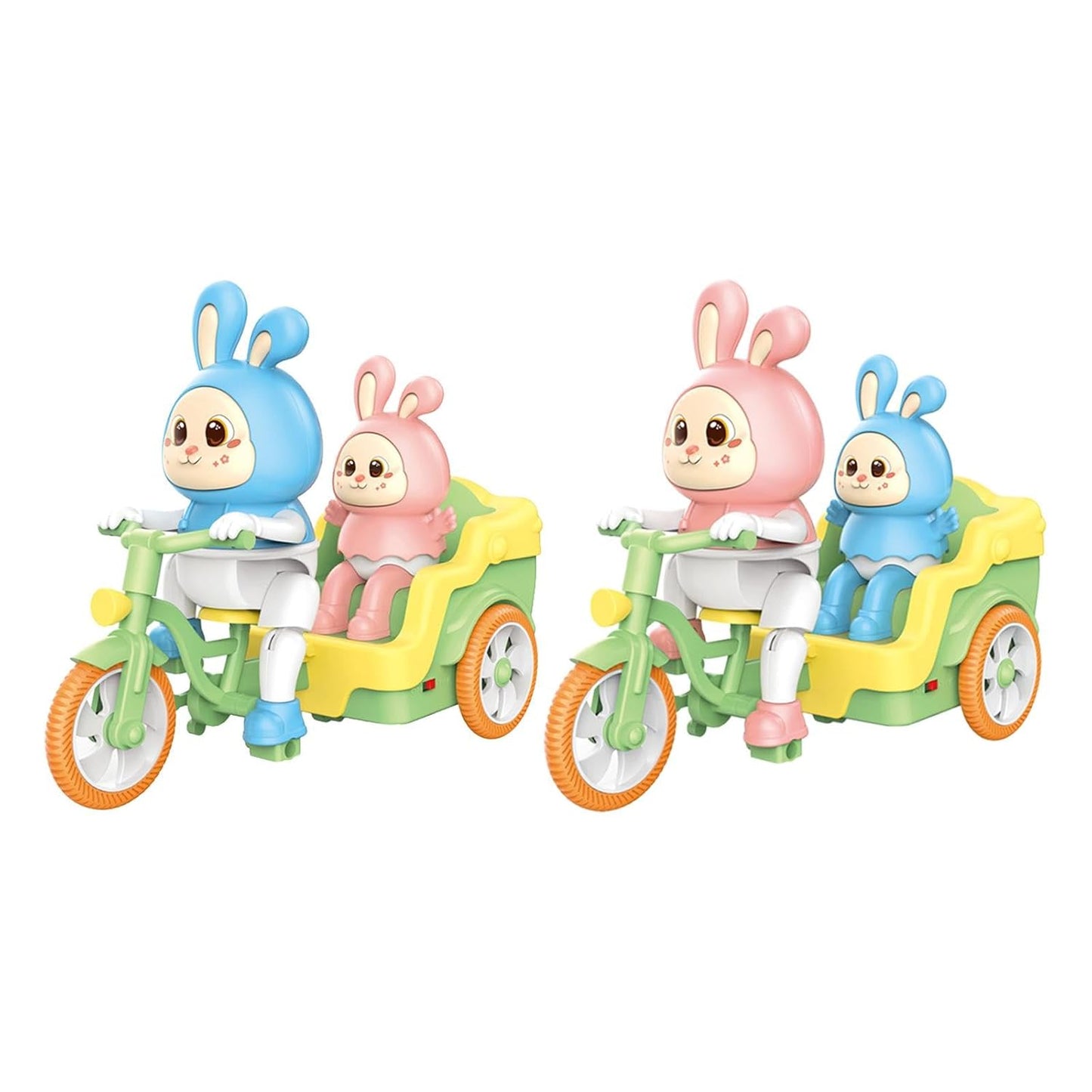 Cute Rabbit Electric Tricycle Toy, Funny Rabbitoo Bunny Riding Musical Toy for Kids