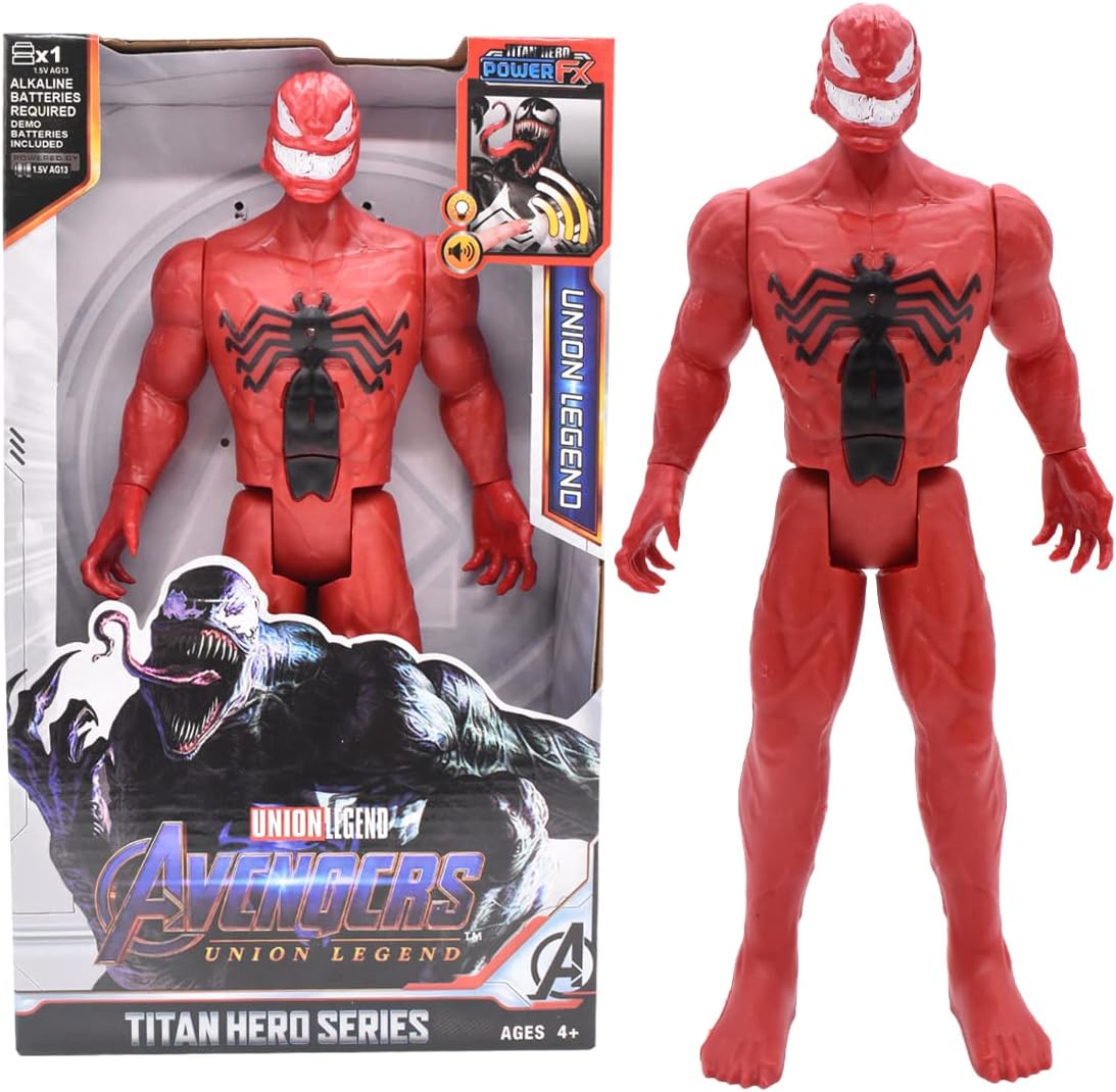 Union Legend Titan Hero Series 12-Inch Red Venom Carnage Action Figure Toy with Lights