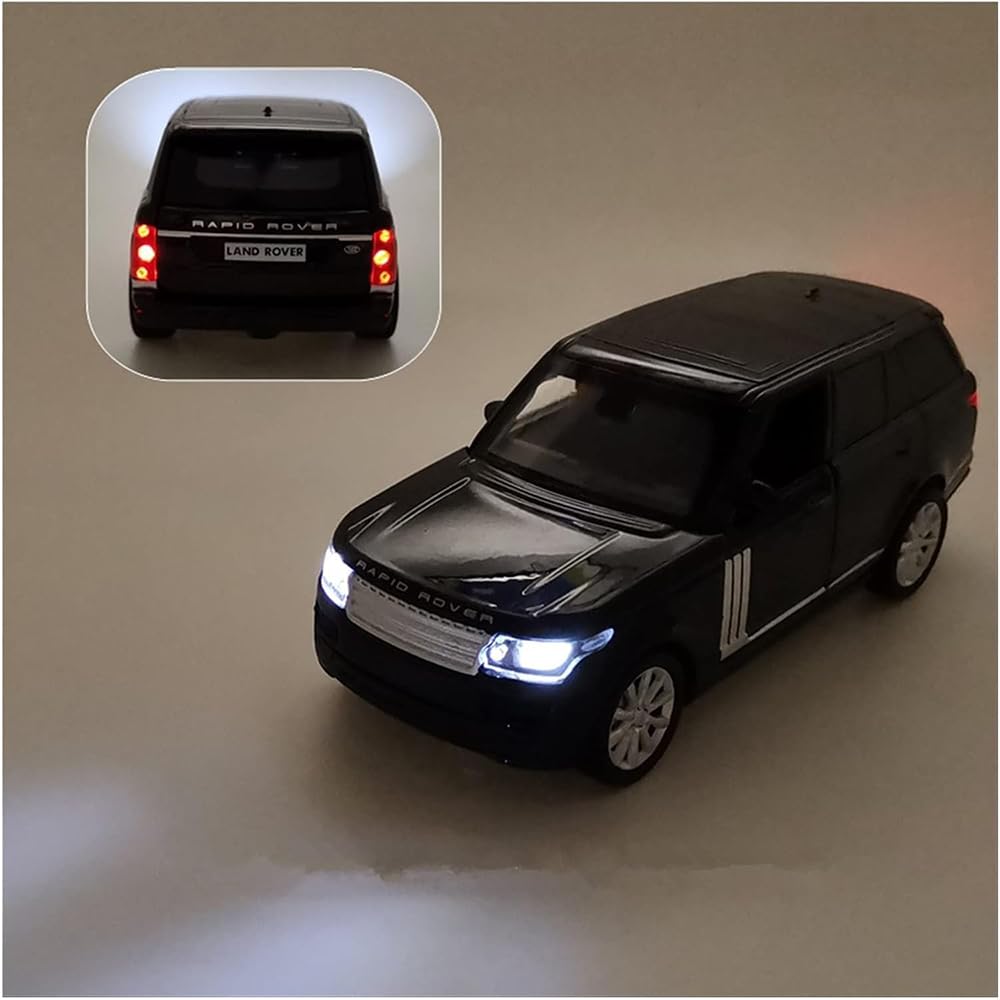 Diecast Metal Car 1:32 Range Rover Die Cast Metal Toy Car Model Car Light Sound Pullback Openable Door Car For Kids Truck Cars