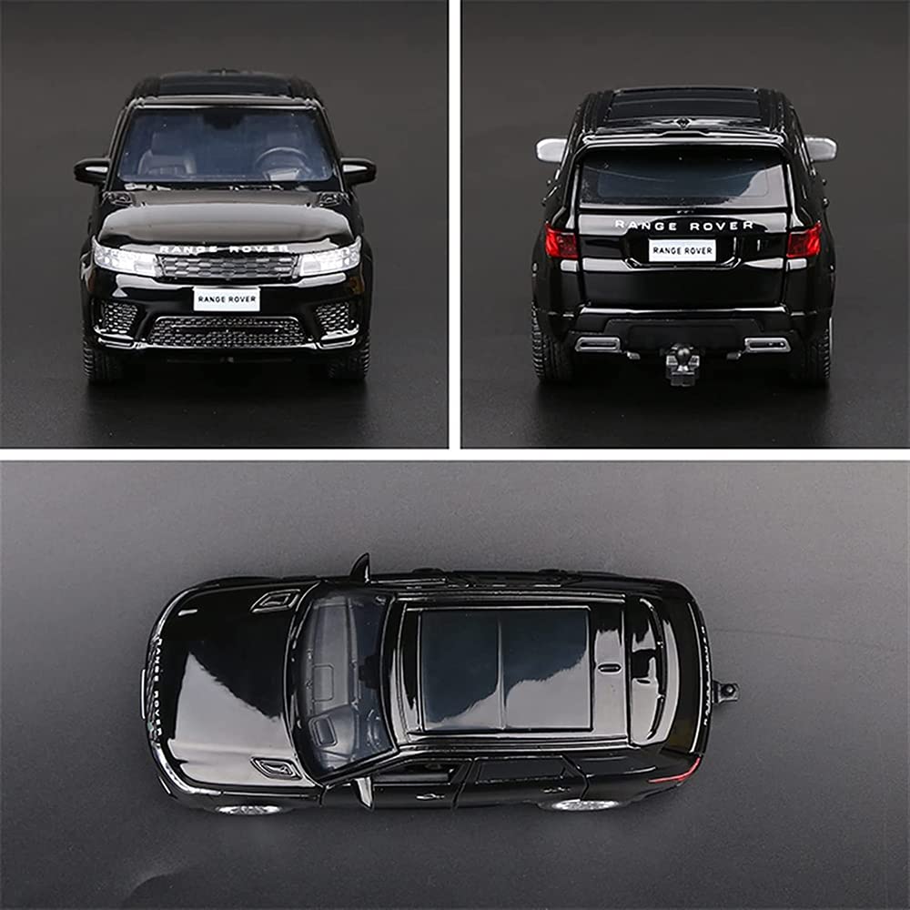 Diecast Metal Car 1:32 Range Rover Die Cast Metal Toy Car Model Car Light Sound Pullback Openable Door Car For Kids Truck Cars