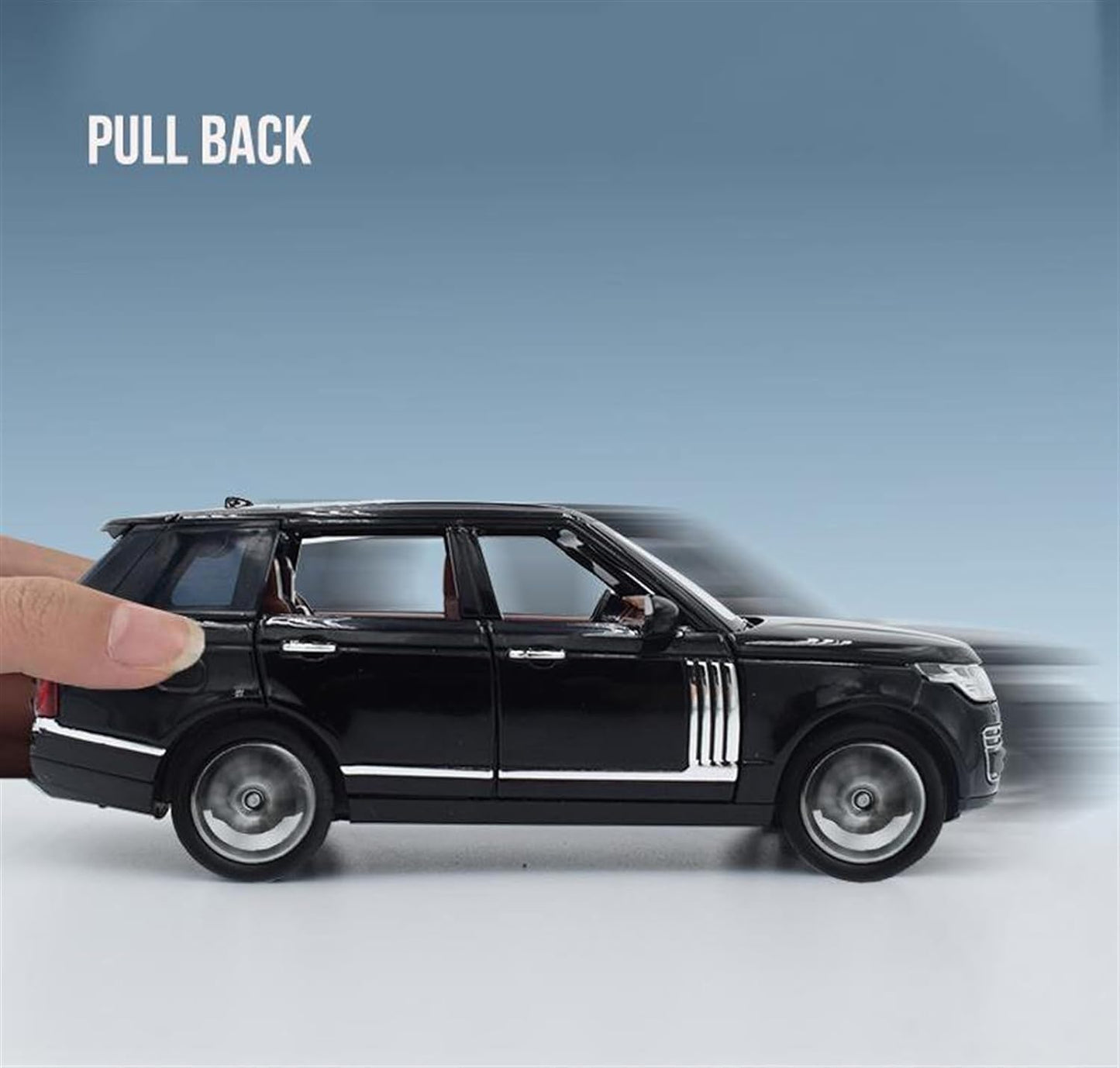 Diecast Metal Car 1:32 Range Rover Die Cast Metal Toy Car Model Car Light Sound Pullback Openable Door Car For Kids Truck Cars