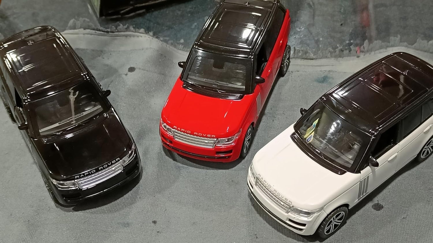 Diecast Metal Car 1:32 Range Rover Die Cast Metal Toy Car Model Car Light Sound Pullback Openable Door Car For Kids Truck Cars