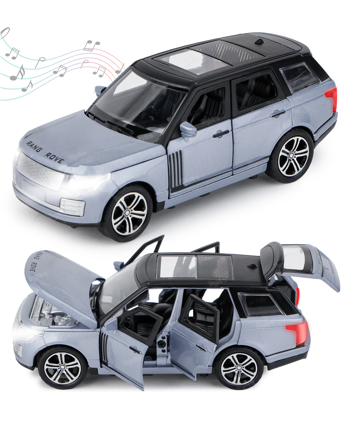 Diecast Metal Car 1:32 Range Rover Die Cast Metal Toy Car Model Car Light Sound Pullback Openable Door Car For Kids Truck Cars