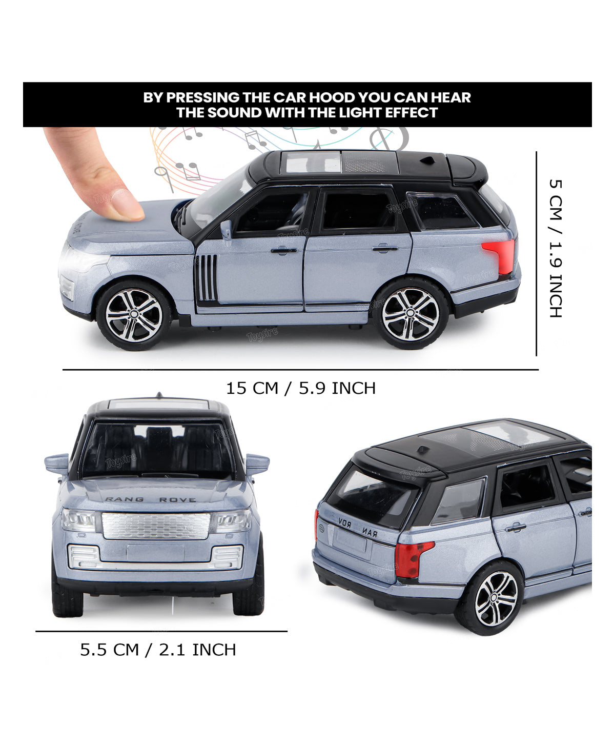 Diecast Metal Car 1:32 Range Rover Die Cast Metal Toy Car Model Car Light Sound Pullback Openable Door Car For Kids Truck Cars