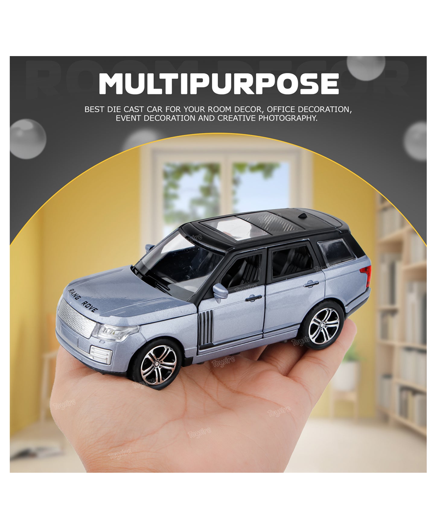 Diecast Metal Car 1:32 Range Rover Die Cast Metal Toy Car Model Car Light Sound Pullback Openable Door Car For Kids Truck Cars