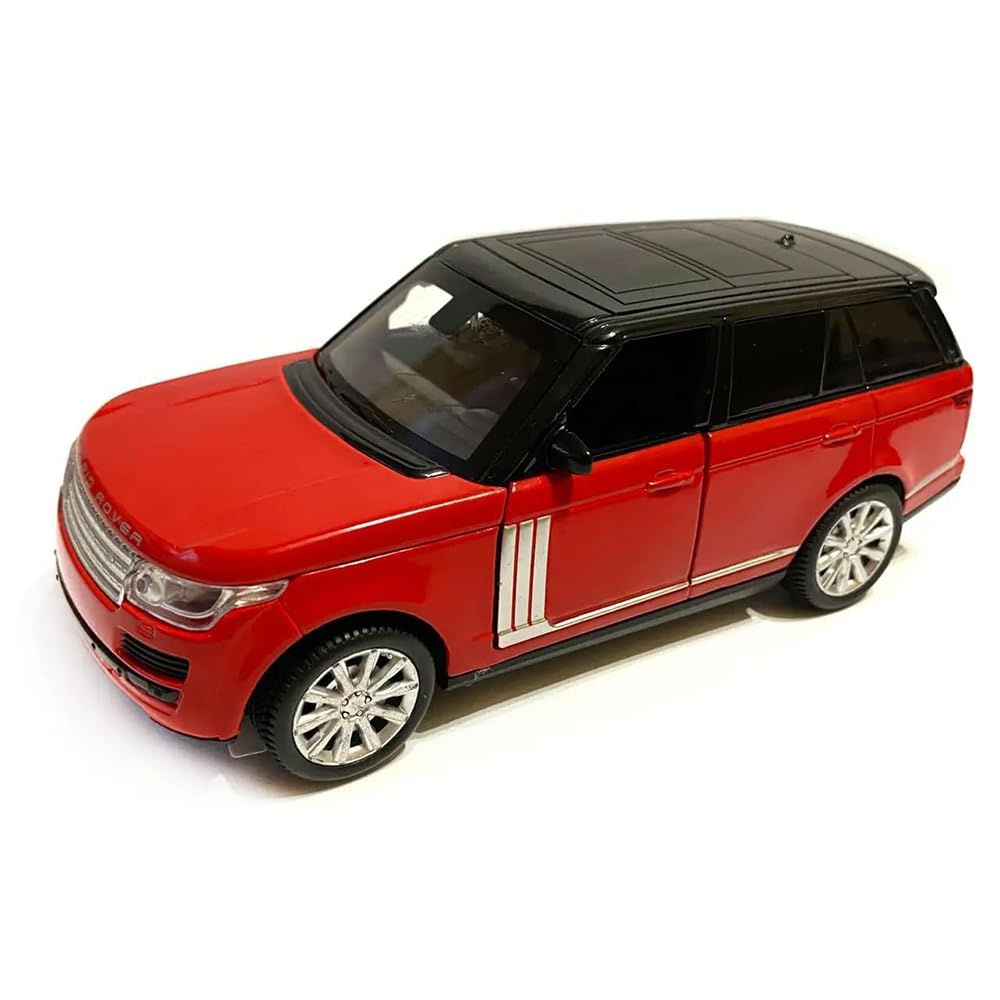 Diecast Metal Car 1:32 Range Rover Die Cast Metal Toy Car Model Car Light Sound Pullback Openable Door Car For Kids Truck Cars