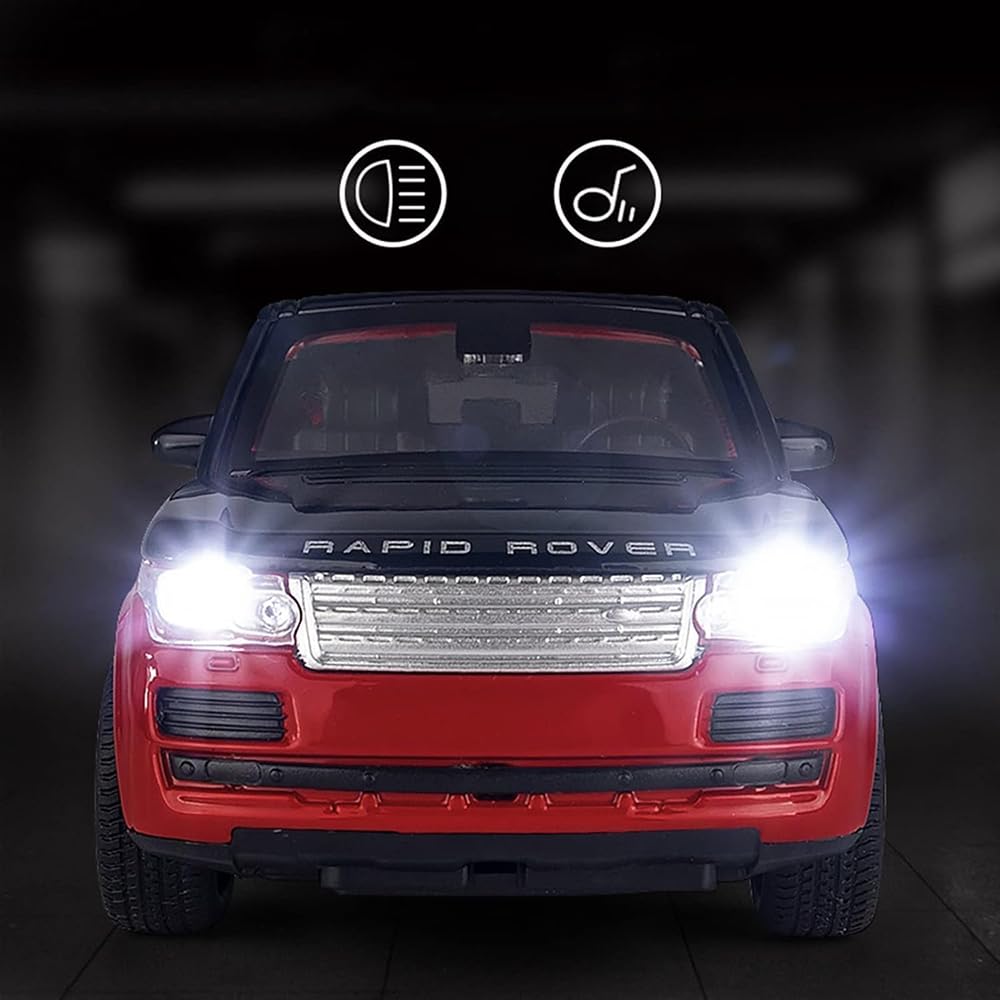 Diecast Metal Car 1:32 Range Rover Die Cast Metal Toy Car Model Car Light Sound Pullback Openable Door Car For Kids Truck Cars